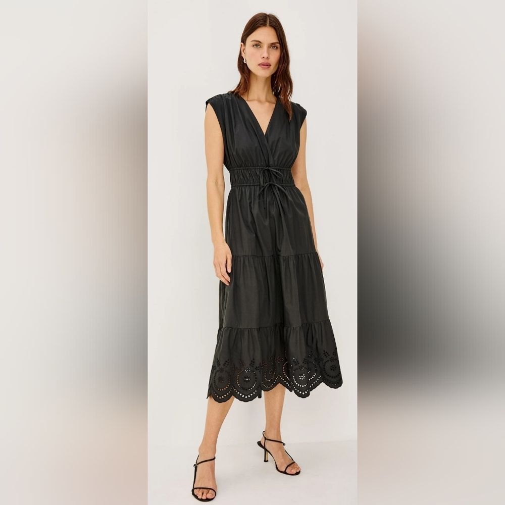 Rails Lucia Dress Black Eyelet Dress sz Large 268$ - Picture 4 of 10